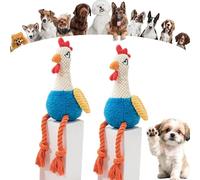 Pnedeodm Squeaky Plush Rooster Dog Toy, Interactive Squeaky Dog Toys for Large and Small Dogs, Durable Plush Chew Toy for Teething Dental Health and Boredom Relief,Indoor Outdoor Play (2Pcs Blue)