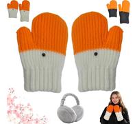 Pnedeodm Winter Goose Gloves, Cozy Thicken Fleece Furry Goose Mittens for Kids and Womens, Silly Cute Goose Gloves, Winter Novelty Stylish Color Block Glove for Xmas Gifts (White, adult)
