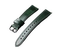 PNESHGTT Bracelet compatible avec tête en cuir italien tanné végétal fait main, style rétro, 18, 19, 20, 21 et 22 mm, haut de gamme, à dégagement rapide(A Silver Buckle,18mm)