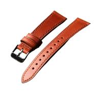 PNESHGTT Bracelet compatible avec tête en cuir italien tanné végétal fait main, style rétro, 18, 19, 20, 21 et 22 mm, haut de gamme, à dégagement rapide(B Silver Buckle,19mm)