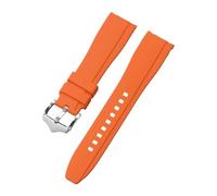 PNESHGTT Bracelet de montre en caoutchouc 20 mm 22, extrémité incurvée, silicone, compatible avec Swatch, compatible Omega Moonswatch, bracelet étanche(Orange,22mm)