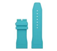 PNESHGTT Bracelet de montre en caoutchouc naturel souple et imperméable, compatible avec le bracelet IWC Big Pilot's TOP 20 mm, 21, 22, compatible Breitling(Sky Blue,22MM_SILVER PIN BUCKLE)