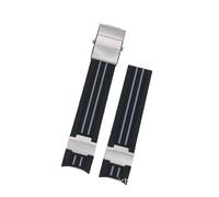 PNESHGTT Bracelet de montre en caoutchouc silicone à extrémité incurvée 22 mm compatible avec Ulysse Nardin 263 DIVER entre les couleurs Bracelets étanches(Blue White)