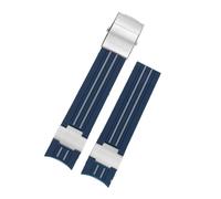 PNESHGTT Bracelet de montre en caoutchouc silicone à extrémité incurvée 22 mm compatible avec Ulysse Nardin 263 DIVER entre les couleurs Bracelets étanches(Silver white)