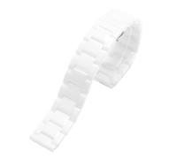PNESHGTT Bracelet de montre en céramique, 14 15 16 17 18 20 21 22mm, Compatible avec Tissot Fossil Rossini, perles for hommes et femmes(4102-White,15mm-width)