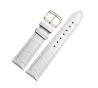 PNESHGTT Bracelet de montre en cuir for femme, compatible avec Casio Tissot, 10 mm, 12 mm, 14 mm, 15 mm, 16 mm, 18 mm, blanc, rouge, rose, accessoires(White gold pin,12mm)