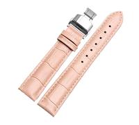 PNESHGTT Bracelet de montre en cuir for femme, compatible avec Casio Tissot, 10 mm, 12 mm, 14 mm, 15 mm, 16 mm, 18 mm, blanc, rouge, rose, accessoires(Pink Steel Folding,12mm)