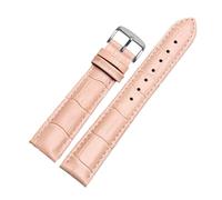 PNESHGTT Bracelet de montre en cuir for femme, compatible avec Casio Tissot, 10 mm, 12 mm, 14 mm, 15 mm, 16 mm, 18 mm, blanc, rouge, rose, accessoires(Pink steel pin,17mm)