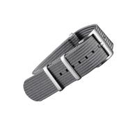 PNESHGTT Bracelet de montre en nylon 18/20/22 mm, marron, vert, noir, compatible avec les montres décontractées, militaires et sportives, remplacement bracelet(Grey,18mm)