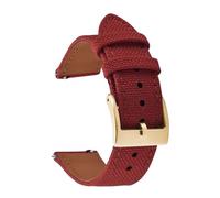 PNESHGTT Bracelet de montre en nylon 18 mm, 20 et 22, bracelet réversible cuir toile, à dégagement rapide, ceinture sport, compatible hommes femmes(Red-Buckle3,22mm)