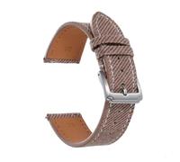PNESHGTT Bracelet de montre en nylon à motif denim compatible avec Omega et les modèles 18 mm, 20 22 souple toile for homme femme, idéal for montres connectées(Brown,18MM_GOLD BUCKLE)