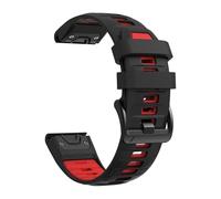 PNESHGTT Bracelet de montre en Silicone Compatible avec Garmin Fenix 8 PRO 8x E 7 7X/forerunner 970/Epix Pro/Enduro 3 Tactix 26mm 22mm bracelet sport(B-Black Red,1Pcs QuickFit 26mm)