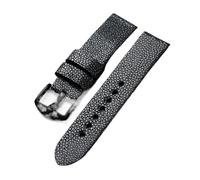 PNESHGTT Bracelet de montre homme vintage noir, résistant à l'usure, compatible avec les modèles Pearl Fish faits main, 20, 22 et 24 mm(Black buckle,20mm)