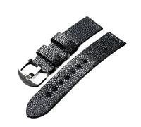 PNESHGTT Bracelet de montre homme vintage noir, résistant à l'usure, compatible avec les modèles Pearl Fish faits main, 20, 22 et 24 mm(Silver buckle,20mm)