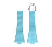 PNESHGTT Bracelet de montre remplacement en FKM à boucle papillon dégagement rapide, compatible avec les modèles Tissot PRX 35 et 40 mm, for hommes femmes, 11/12(Light blue,12mm)