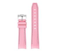 PNESHGTT Bracelet de montre remplacement souple et étanche, Compatible avec Swatch X Omega Moonswatch, boucle en acier inoxydable, 20mm 22mm, for hommes femmes(New pink black)