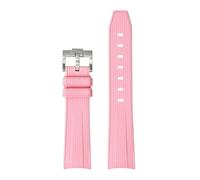 PNESHGTT Bracelet de montre remplacement souple et étanche, Compatible avec Swatch X Omega Moonswatch, boucle en acier inoxydable, 20mm 22mm, for hommes femmes(New pink)