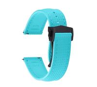 PNESHGTT Bracelet de montre universel en caoutchouc FKM à motif tropical, étanche, avec boucle déployante dégagement rapide, compatible les poignets 20 mm et 22(SkyBlue Butterfly 2,22mm)