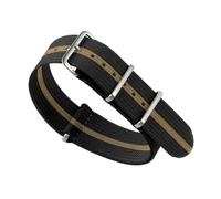 PNESHGTT Bracelet de montre universel remplacement en nylon côtelé noir et or, disponible 18 mm, 20 22 Compatible avec les accessoires montres for hommes(Black Gold-B,22mm)