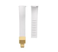 PNESHGTT Bracelet en caoutchouc 18/19/20/21/22/24 mm, extrémité incurvée fluoré à dégagement rapide, compatible avec Tissot/Omega/Seiko(White 03,24mm)