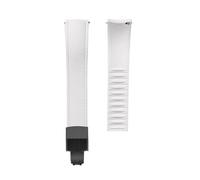 PNESHGTT Bracelet en caoutchouc 18/19/20/21/22/24 mm, extrémité incurvée fluoré à dégagement rapide, compatible avec Tissot/Omega/Seiko(White 02,19mm)
