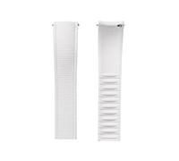 PNESHGTT Bracelet en caoutchouc 18/19/20/21/22/24 mm, extrémité incurvée fluoré à dégagement rapide, compatible avec Tissot/Omega/Seiko(White No clasp,21mm)
