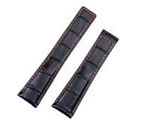 PNESHGTT Bracelet en cuir de crocodile compatible avec les montres TAG Heuer, MONACO CARRERA et autres accessoires montre (22 mm)(Balck Orange Lines,22MM_BLACK BUCKLE)