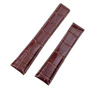 PNESHGTT Bracelet en cuir de crocodile compatible avec les montres TAG Heuer, MONACO CARRERA et autres accessoires montre (22 mm)(Brown,22MM_BLACK BUCKLE)