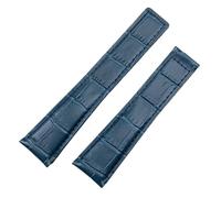PNESHGTT Bracelet en cuir de crocodile compatible avec les montres TAG Heuer, MONACO CARRERA et autres accessoires montre (22 mm)(Blue,22MM_BLACK BUCKLE)