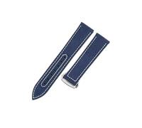 PNESHGTT Bracelet en toile et nylon de 19, 20, 21 et 22 mm compatible avec les montres Omega 300, Superb AT150 et Snoopy 310.32.(Blue Whith-SV,19mm)