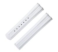 PNESHGTT Bracelet incurvé en fluoroélastomère, 20 mm, compatible avec Omega Seamaster 300, disponible plusieurs couleurs, boucle déployante(White,20-18MM_WITH BUCKLE 4)