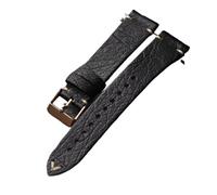 PNESHGTT Bracelet vintage for homme, compatible avec les bracelets en cuir d'autruche faits main, marron et noir, tailles 18, 19, 20, 21 22 mm. de montre sud-africain(Rose gold Buckle,21mm)