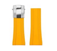 PNESHGTT Compatible avec Breitling Super Ocean Avenger Yellow Wolf Blackbird Mécanique B01 Timing Fluororubber Bracelet de montre FKM en caoutchouc 22 mm(Yellow-silver)