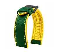 PNESHGTT Compatible avec Citizen Tudor Series 11 couleurs Bracelet de montre unisexe en nylon et caoutchouc 20 mm 22 23 étanche(Green yellow-B pin,20mm-width)