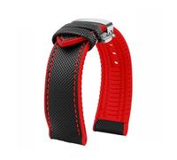 PNESHGTT Compatible avec Citizen Tudor Series 11 couleurs Bracelet de montre unisexe en nylon et caoutchouc 20 mm 22 23 étanche(Black red-silver,22mm-width)