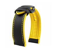 PNESHGTT Compatible avec Citizen Tudor Series 11 couleurs Bracelet de montre unisexe en nylon et caoutchouc 20 mm 22 23 étanche(Black yellow-black,19mm-width)