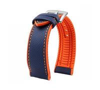 PNESHGTT Compatible avec Citizen Tudor Series 11 couleurs Bracelet de montre unisexe en nylon et caoutchouc 20 mm 22 23 étanche(Blue orange-S pin,23mm-width)
