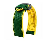 PNESHGTT Compatible avec Citizen Tudor Series 11 couleurs Bracelet de montre unisexe en nylon et caoutchouc 20 mm 22 23 étanche(Green yellow-black,19mm-width)