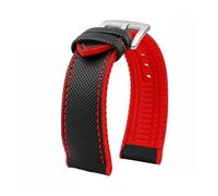 PNESHGTT Compatible avec Citizen Tudor Series 11 couleurs Bracelet de montre unisexe en nylon et caoutchouc 20 mm 22 23 étanche(Black red-S pin,18mm-width)