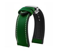 PNESHGTT Compatible avec Citizen Tudor Series 11 couleurs Bracelet de montre unisexe en nylon et caoutchouc 20 mm 22 23 étanche(Green white-silver,21mm-width)