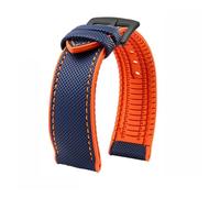 PNESHGTT Compatible avec Citizen Tudor Series 11 couleurs Bracelet de montre unisexe en nylon et caoutchouc 20 mm 22 23 étanche(Blue orange-B pin,18mm-width)
