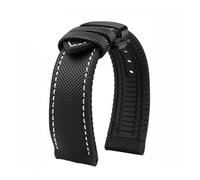 PNESHGTT Compatible avec Citizen Tudor Series 11 couleurs Bracelet de montre unisexe en nylon et caoutchouc 20 mm 22 23 étanche(Black white-black,21mm-width)