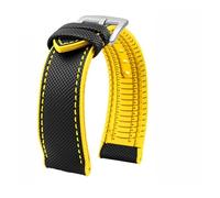 PNESHGTT Compatible avec Citizen Tudor Series 11 couleurs Bracelet de montre unisexe en nylon et caoutchouc 20 mm 22 23 étanche(Black yellow-S pin,24mm-width)