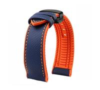 PNESHGTT Compatible avec Citizen Tudor Series 11 couleurs Bracelet de montre unisexe en nylon et caoutchouc 20 mm 22 23 étanche(Blue orange-black,19mm-width)