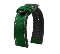PNESHGTT Compatible avec Citizen Tudor Series 11 couleurs Bracelet de montre unisexe en nylon et caoutchouc 20 mm 22 23 étanche(Green white-B pin,24mm-width)
