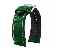 PNESHGTT Compatible avec Citizen Tudor Series 11 couleurs Bracelet de montre unisexe en nylon et caoutchouc 20 mm 22 23 étanche(Green white-S pin,18mm-width)