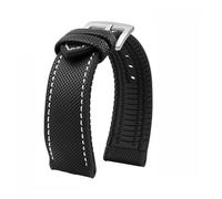 PNESHGTT Compatible avec Citizen Tudor Series 11 couleurs Bracelet de montre unisexe en nylon et caoutchouc 20 mm 22 23 étanche(Black white-S pin,20mm-width)
