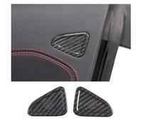 PNESHGTT Compatible avec Corvette C8 2020-2023 véritable fibre de carbone porte de voiture petit haut-parleur maille couverture autocollant accessoires de décoration de voiture(B-Glossy Black)