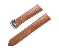 PNESHGTT Compatible avec le bracelet en cuir de vachette grain litchi, les modèles for hommes et femmes remplacent accessoires chaîne montre Cartier SOLO London(Brown,17mm)