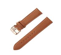 PNESHGTT Compatible avec le bracelet en cuir Epsom imprimé paume, de veau, bleu Royal, vert, rose, Milkshake blanc, 18MM, 20MM, 22MM, 24MM, accessoires(Brown Rose Buckle,15mm)